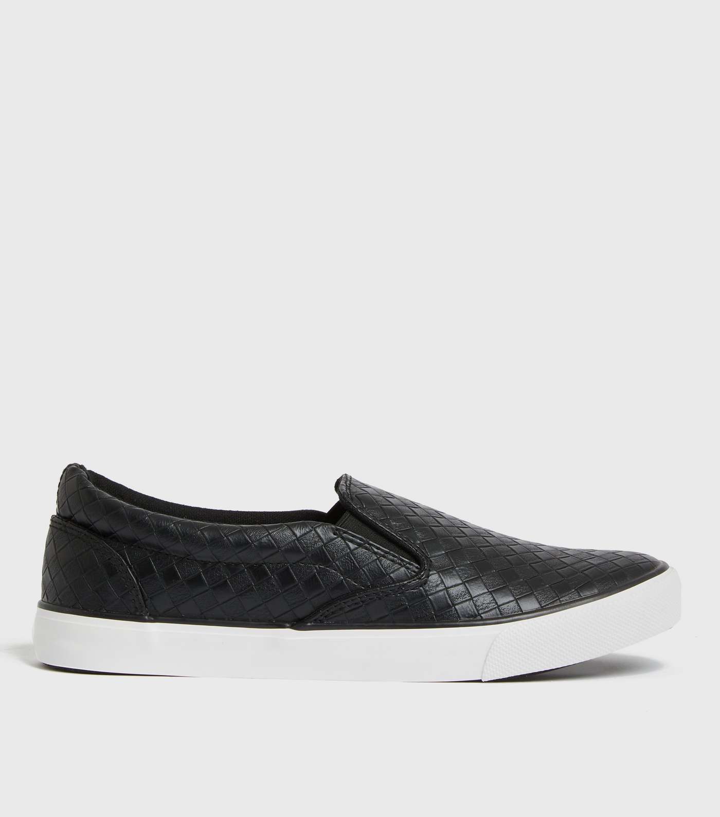 Black Woven Slip On Trainers