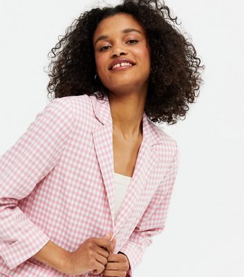 Pink gingham jacket hotsell