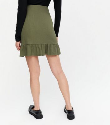 Ruffle 2025 khaki skirt