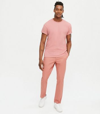 men's pink slim fit chinos