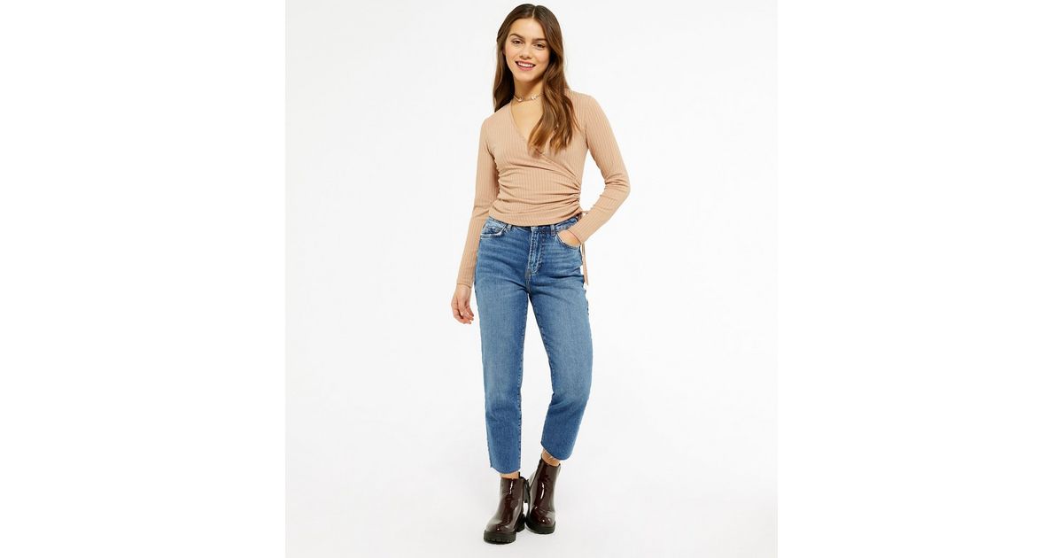 Petite Blue Ankle Grazing Hannah Straight Leg Jeans | New Look