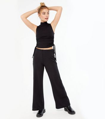 petite wide leg trousers elasticated waist