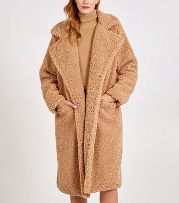 Blue Vanilla Dark Brown Double Breasted Teddy Coat | New Look Blue Vanilla Dark Brown Double Breasted Teddy Coat | New Look