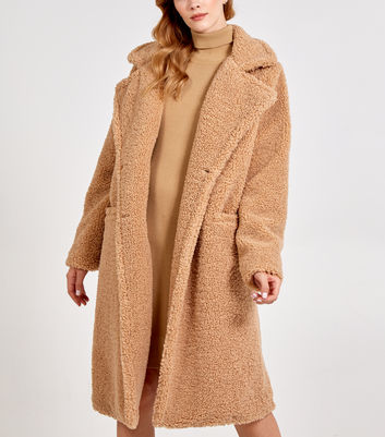 Blue Vanilla Dark Brown Double Breasted Teddy Coat | New Look Blue Vanilla Dark Brown Double Breasted Teddy Coat | New Look