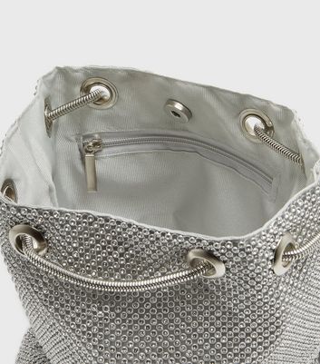 silver drawstring bolsa
