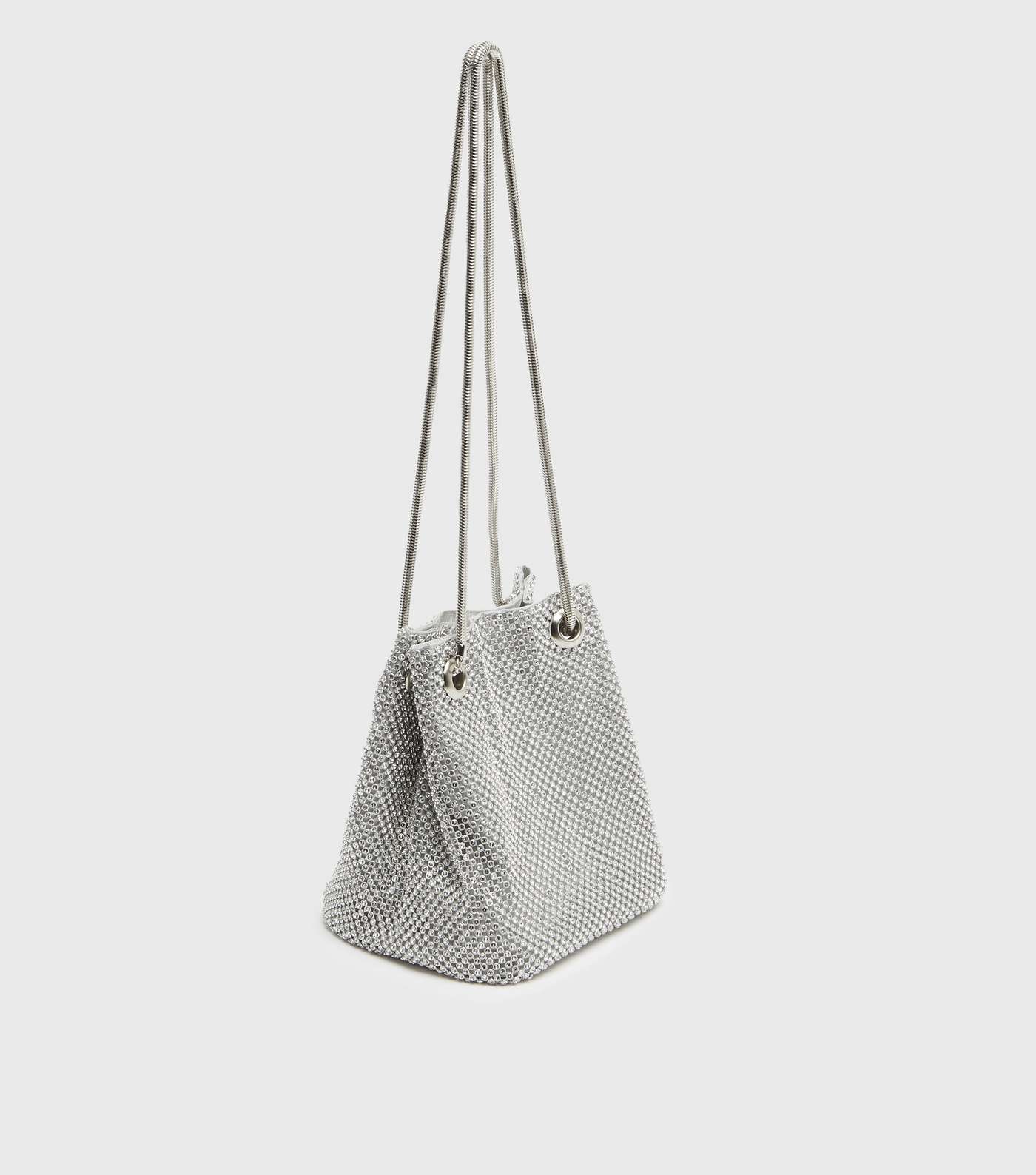 Pink Vanilla Silver Drawstring Shoulder Bag Image 4