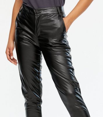 Pink Vanilla Black Leather-Look 