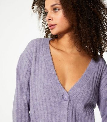 purple cardigan new look