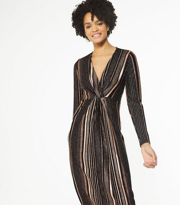 Black and 2024 gold stripe dress