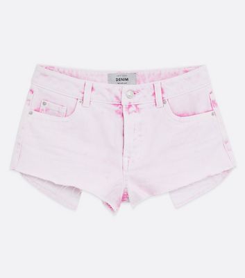 Pale Pink Frayed Denim Drop Pocket 