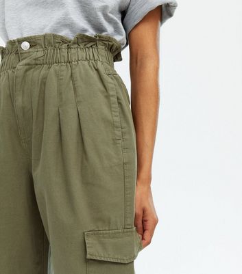 khaki denim joggers