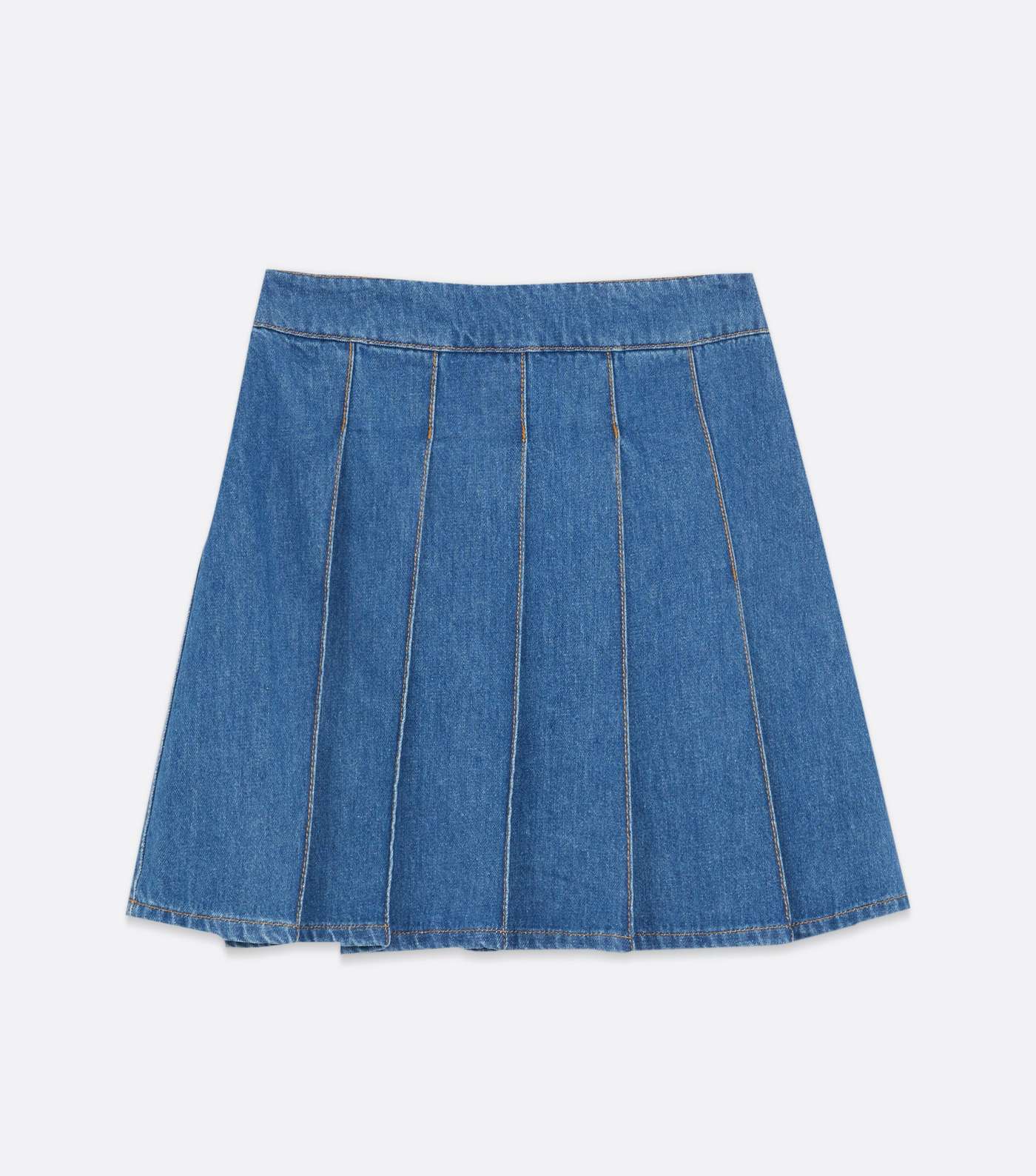 Blue Denim Pleated Tennis Skirt  Image 5