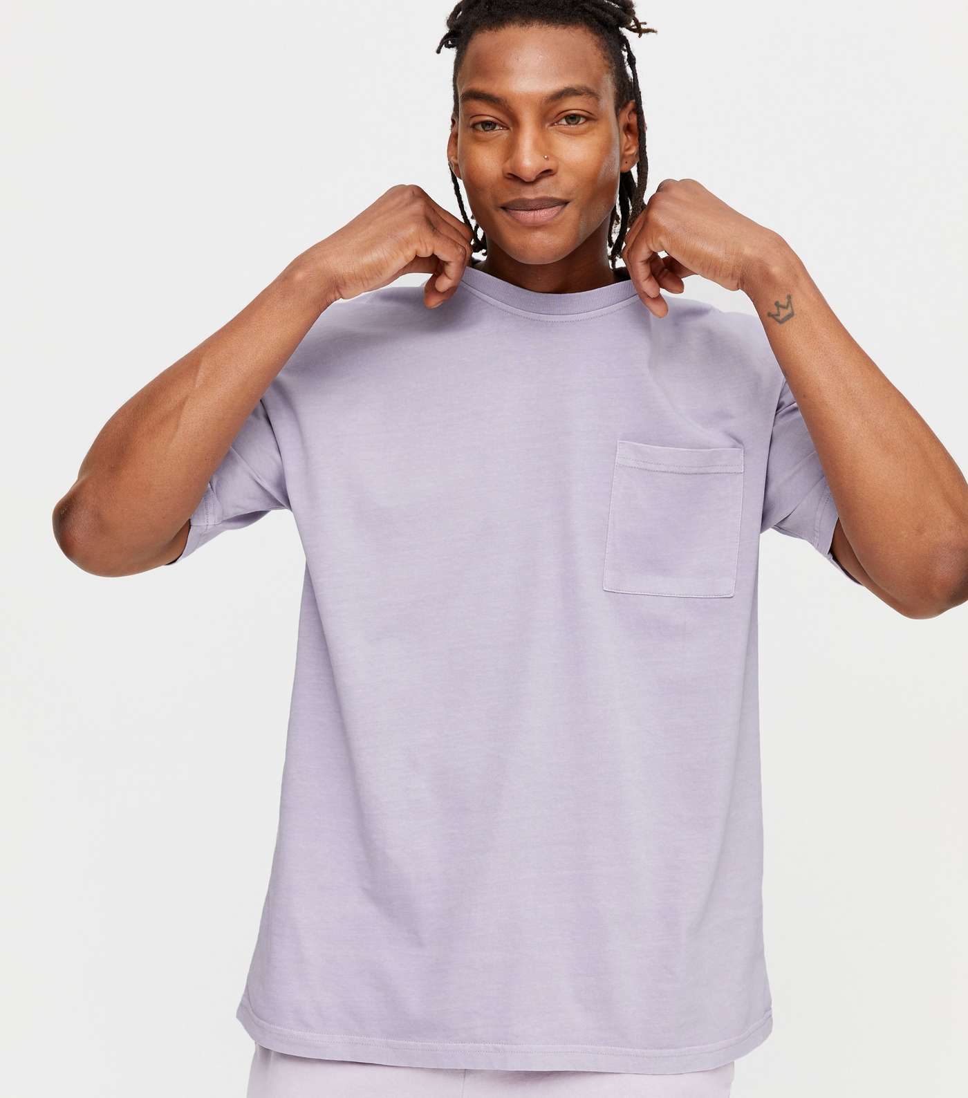 Lilac Pocket Front Oversized T-Shirt