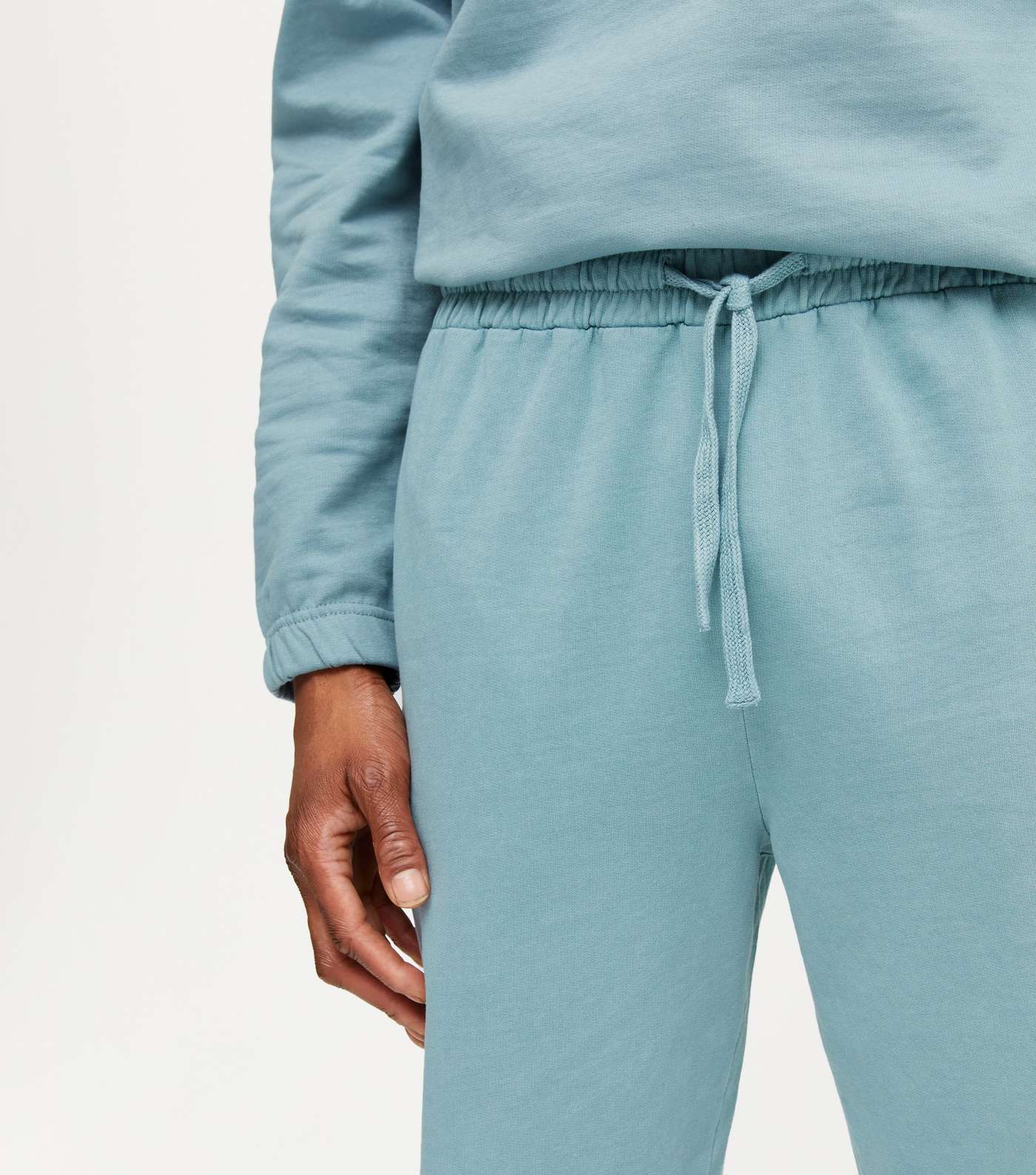 Blue Cuffed Relaxed Fit Joggers Image 3