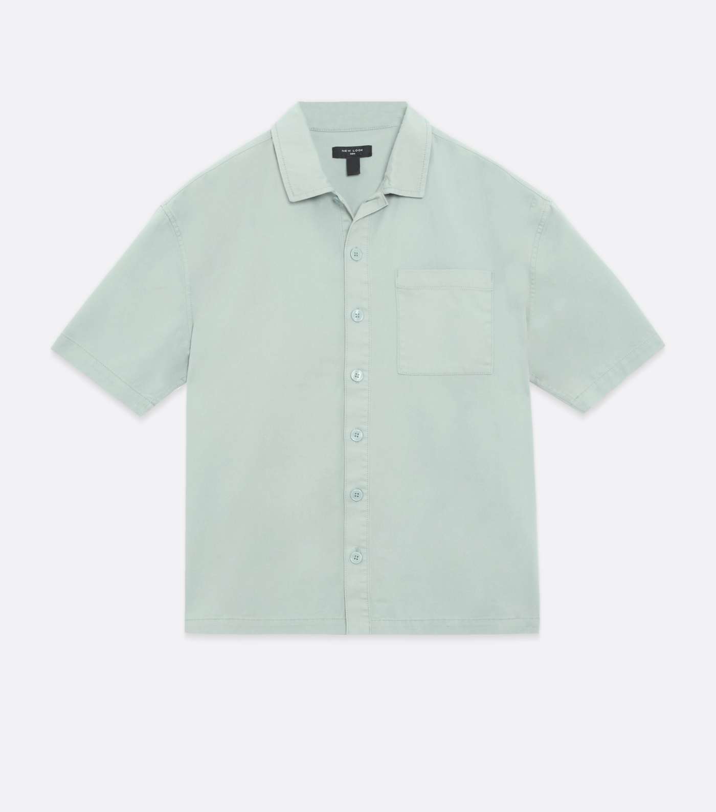 Blue Twill Boxy Fit Shirt Image 5