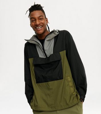 Khaki Colour Block Pocket Front Jacket 