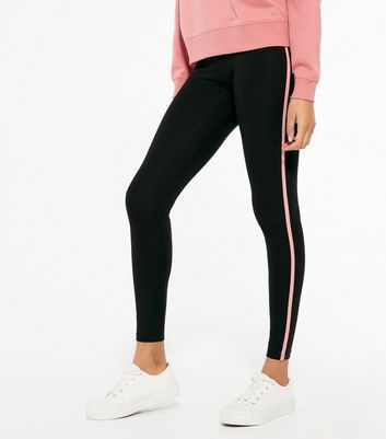 pink side stripe leggings