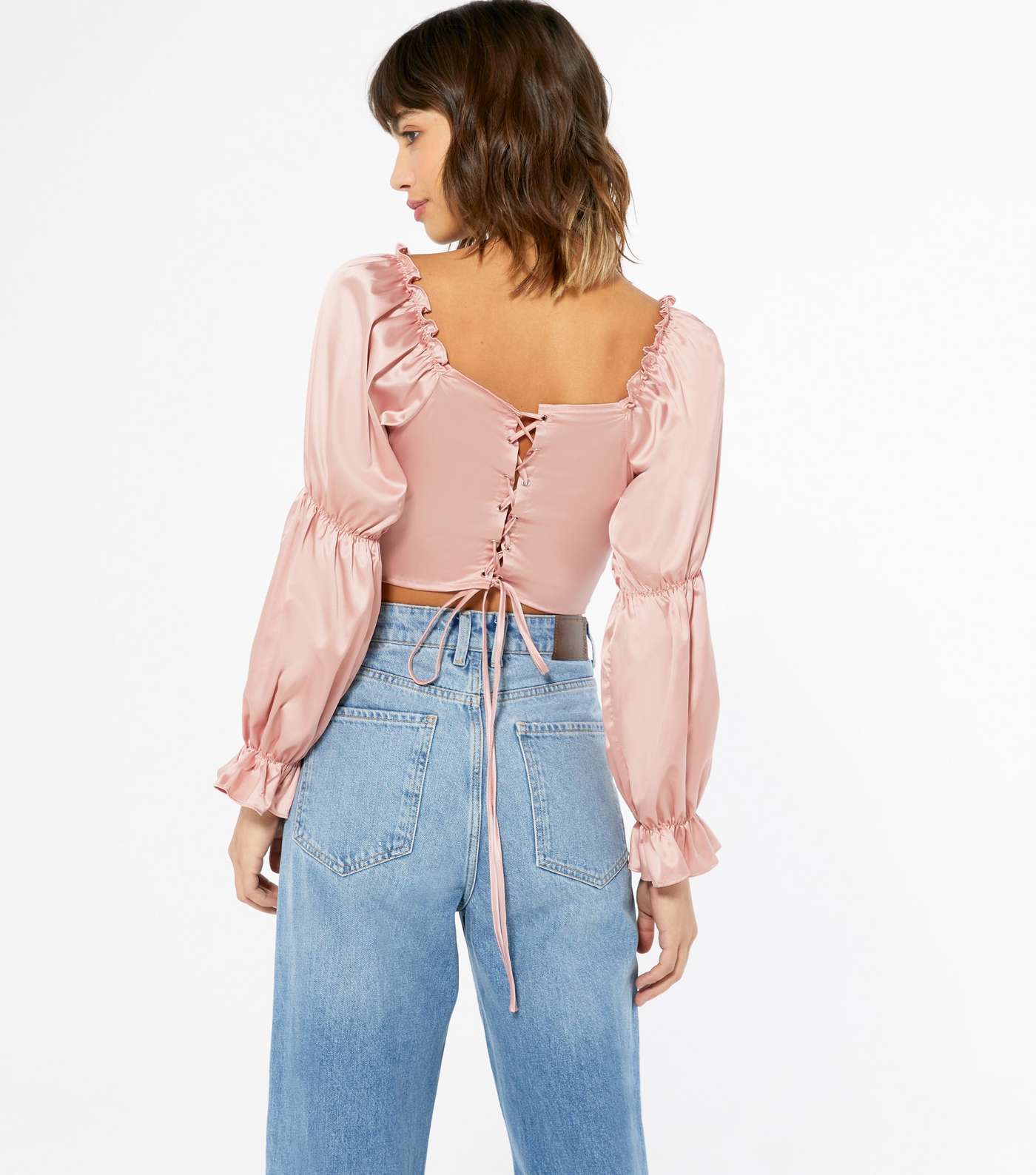 Urban Bliss Pale Pink Satin Puff Sleeve Blouse Image 3