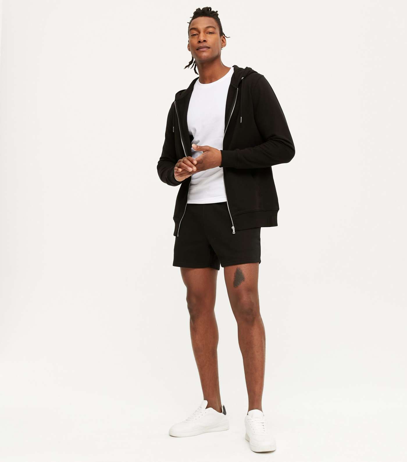 Black Jersey Drawstring Short Length Shorts