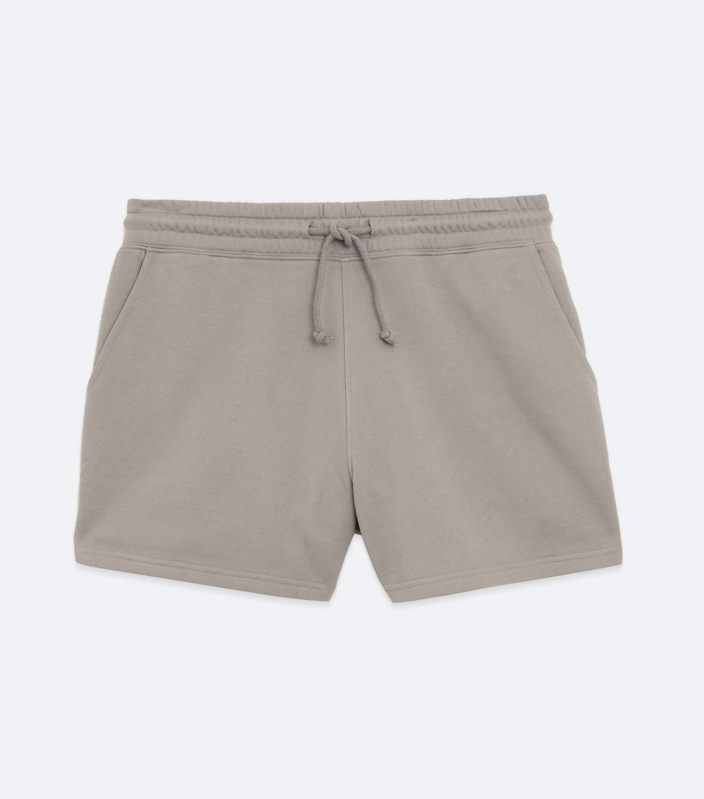 Pale Grey Jersey Drawstring Short Length Shorts Image 5