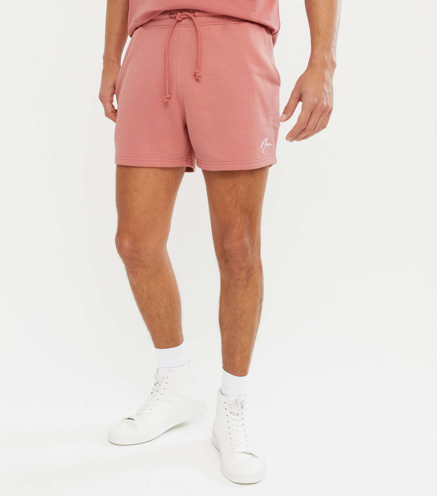 Mid Pink NLM Embroidered Short Length Shorts Image 2