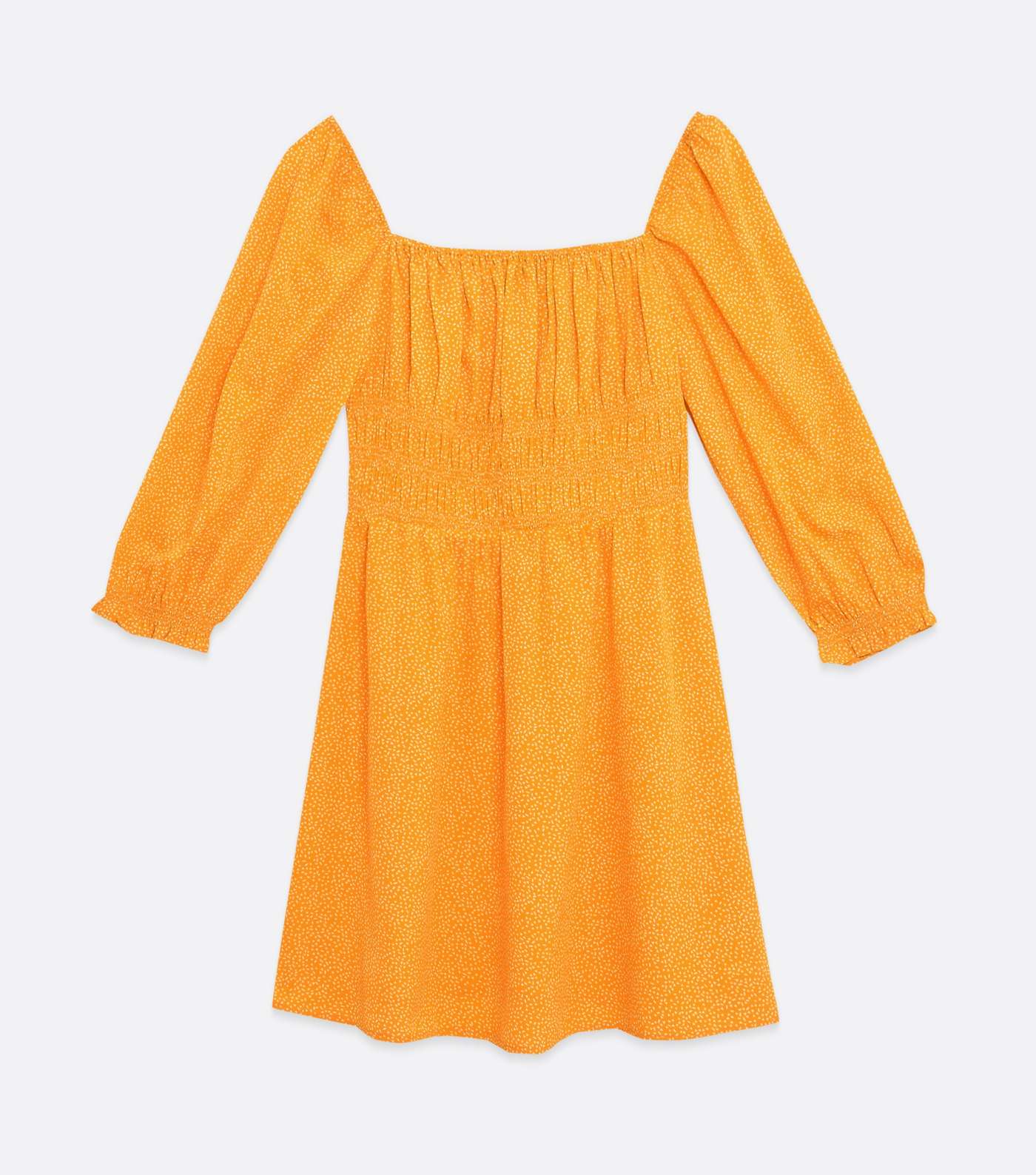 Orange Spot Square Neck Mini Dress Image 5