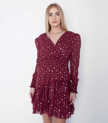new look burgundy dress