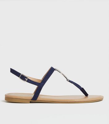 Softouch Navy Casual Flat Slip-On for Women
