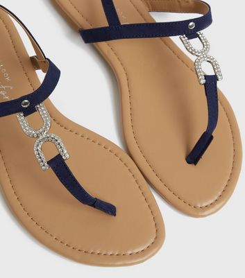 Navy flat hot sale sandals uk