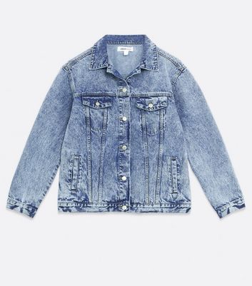 bright blue denim jacket