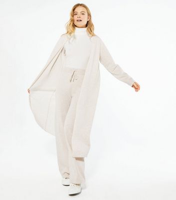 long cream knit cardigan