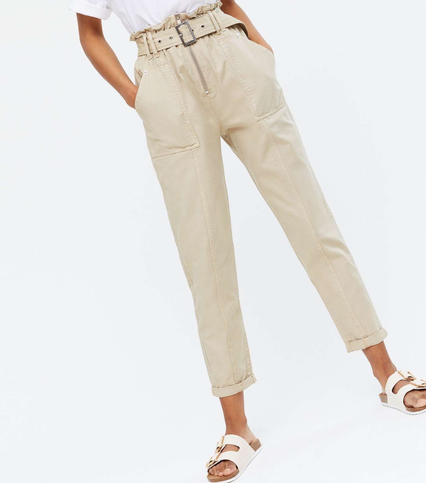 Stone Belted Zip Waist Trousers Image 2