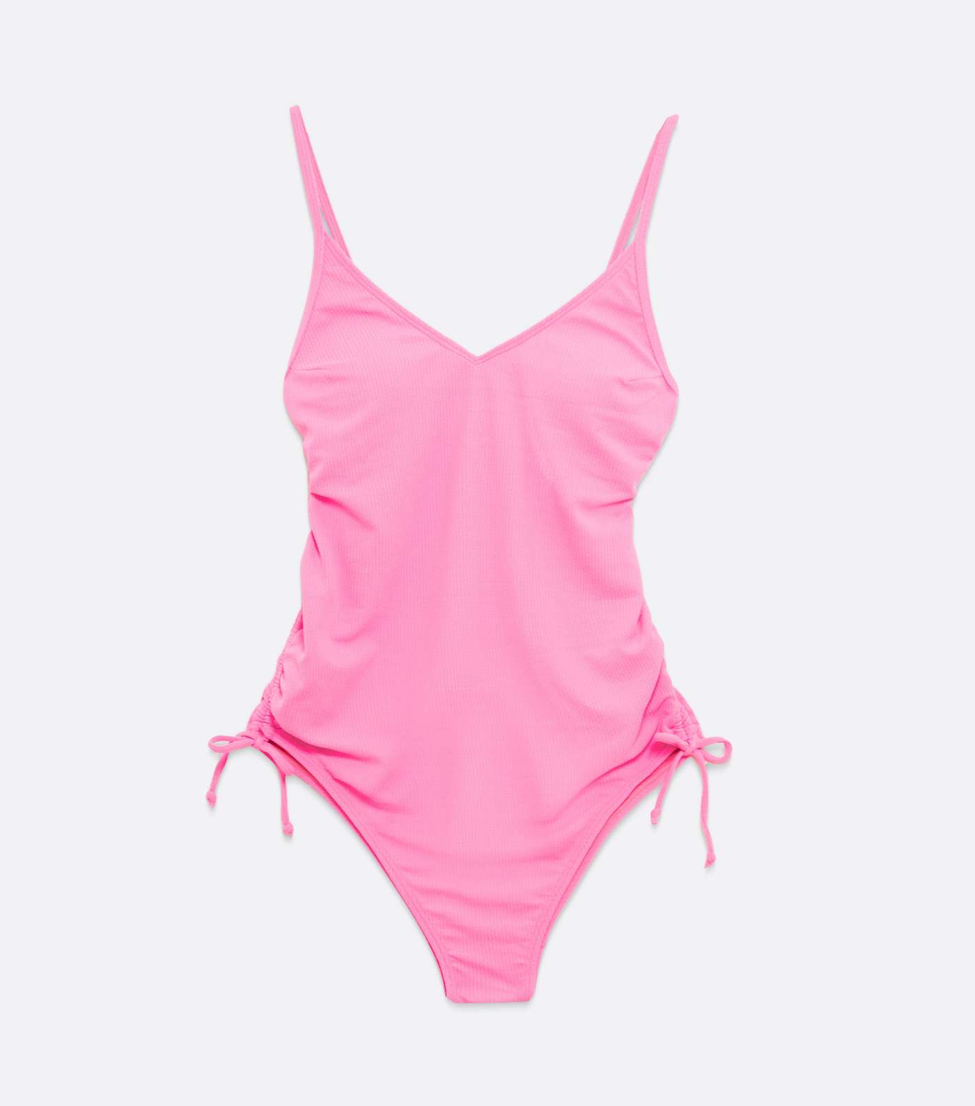 Maternity Pink Ruched Tie Side Swimsuit