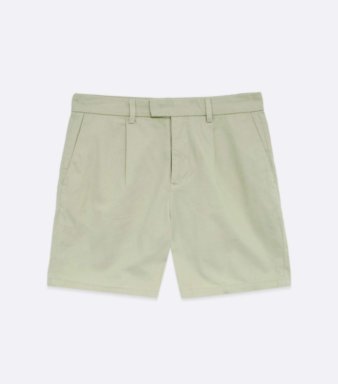 Khaki Pleated Chino Shorts Image 5