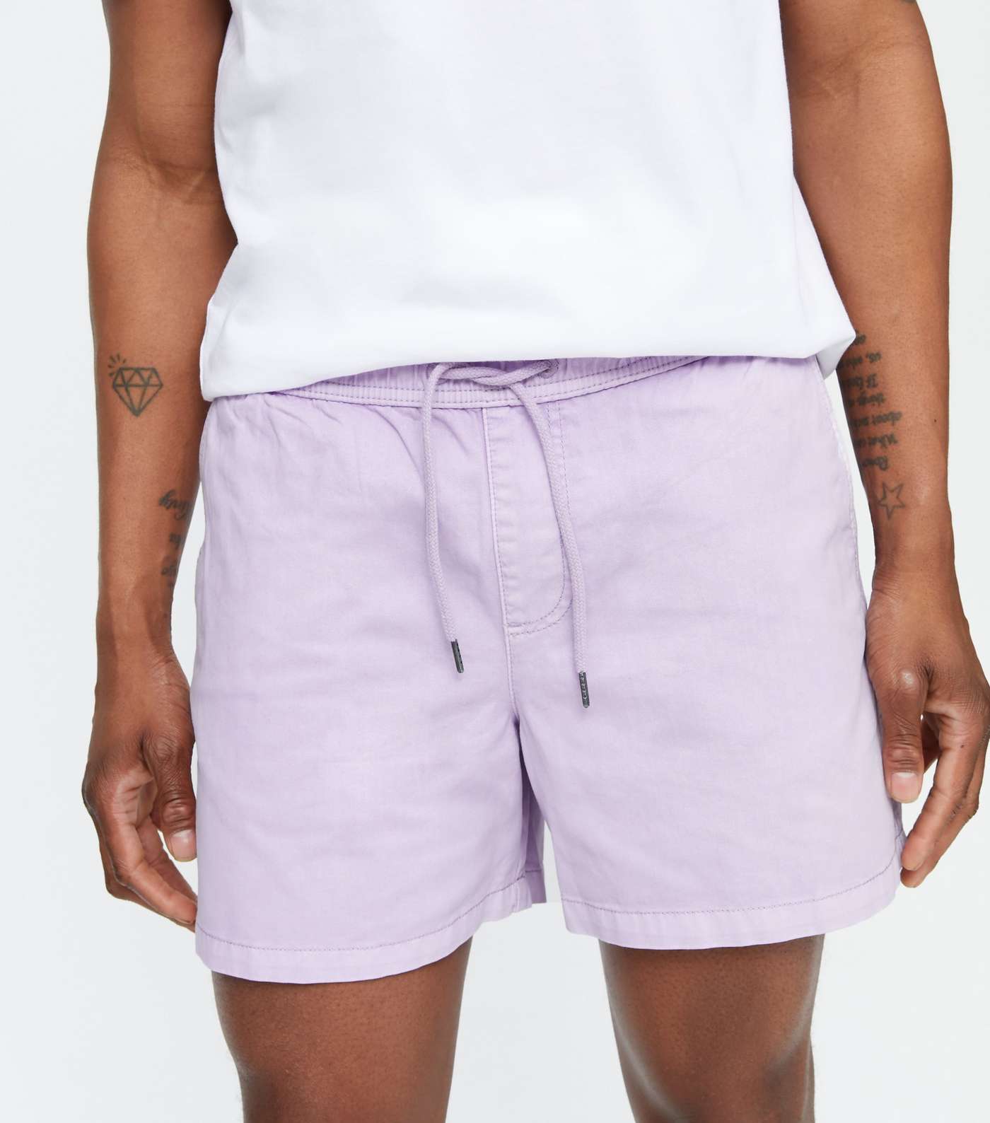 Lilac Tie Waist Shorts Image 3