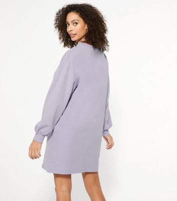 Purple hot sale sweatshirt dress