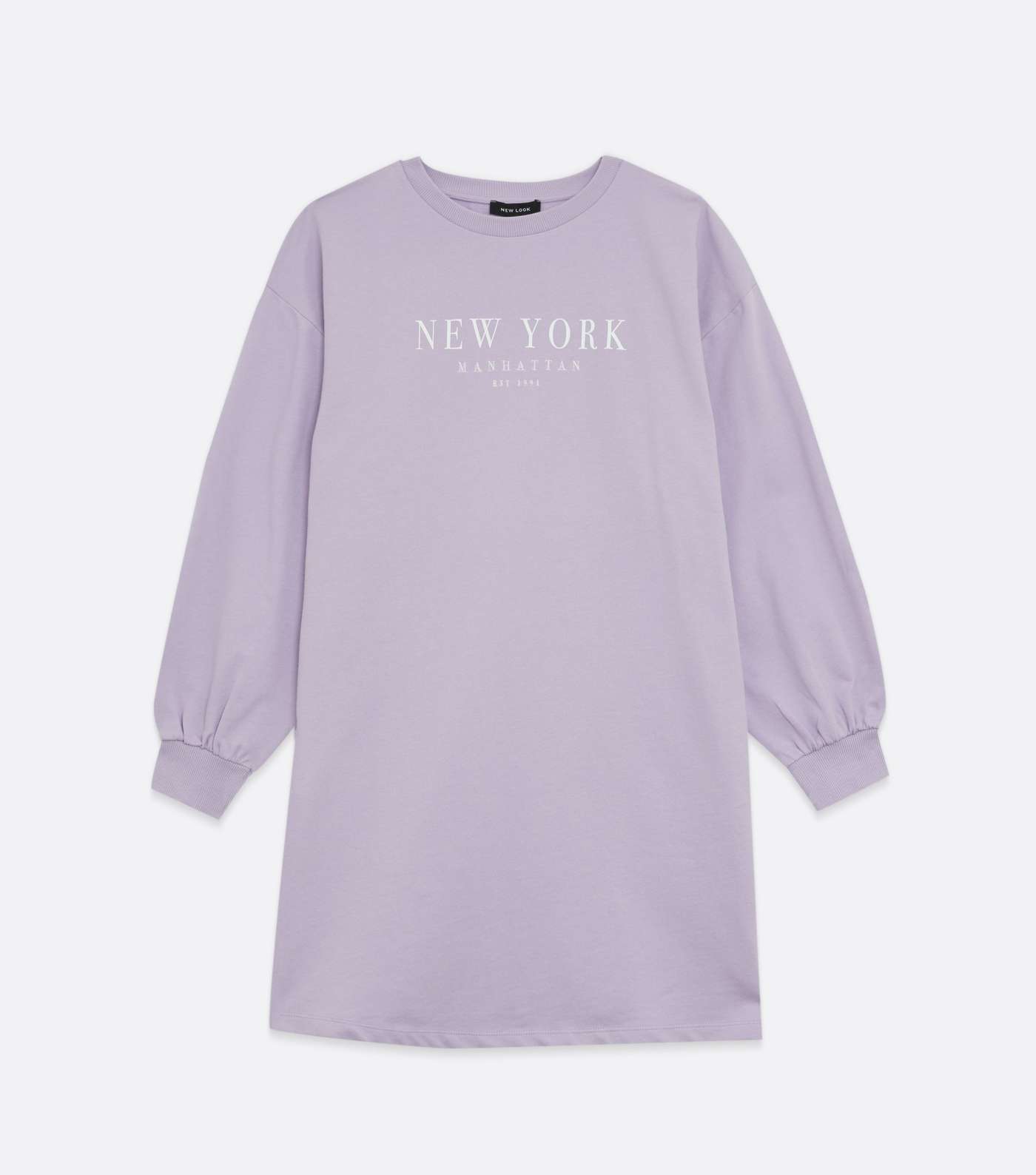Lilac New York Embroidered Sweatshirt Dress Image 5