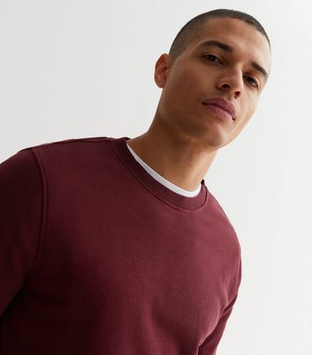 Burgundy Jersey Long Sleeve Crew Neck 