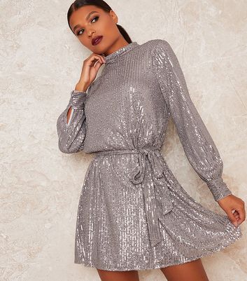 chi chi silver dress