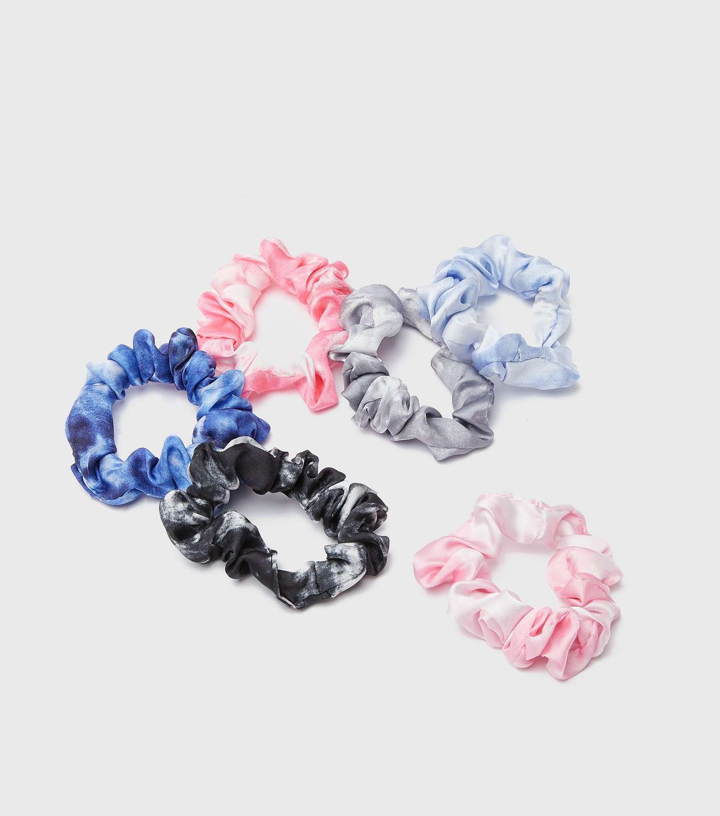 Girls 6 Pack Multicoloured Tie Dye Mini Scrunchies