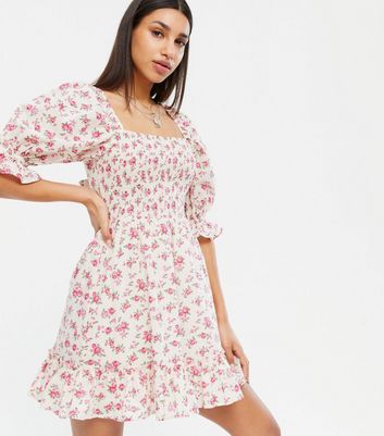 white smock dress new look