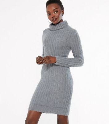 roll neck knitted dress