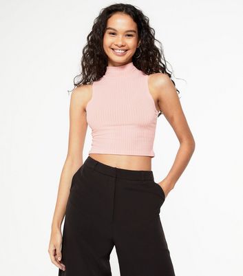 Sleeveless high neck deals crop top