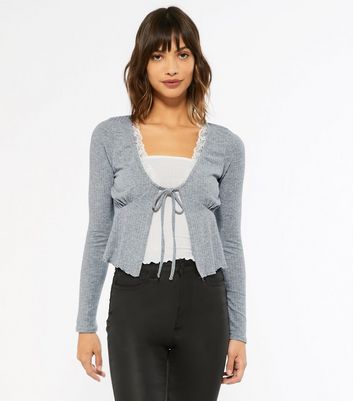 Grey lace outlet cardigan