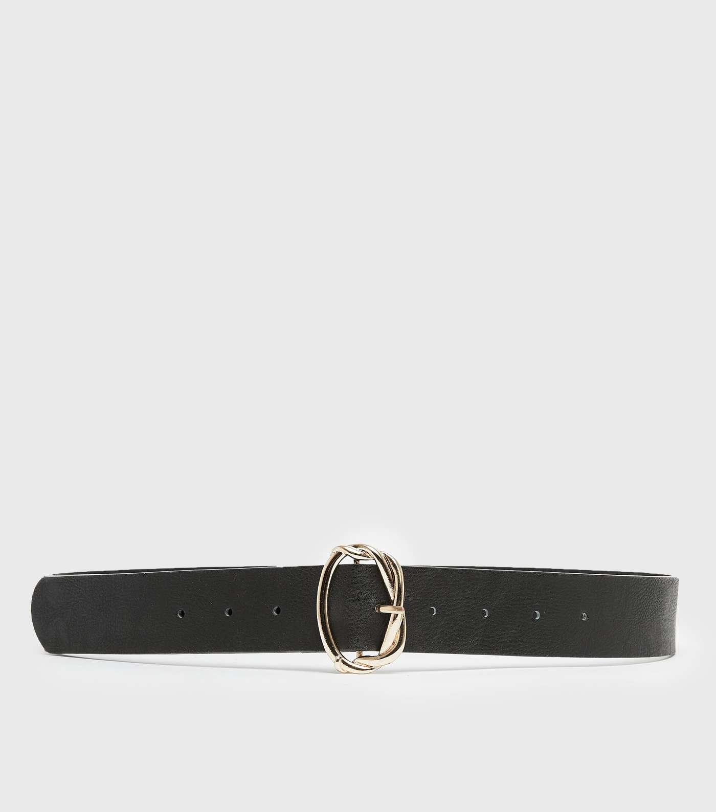Black Leather-Look Knot Circle Belt