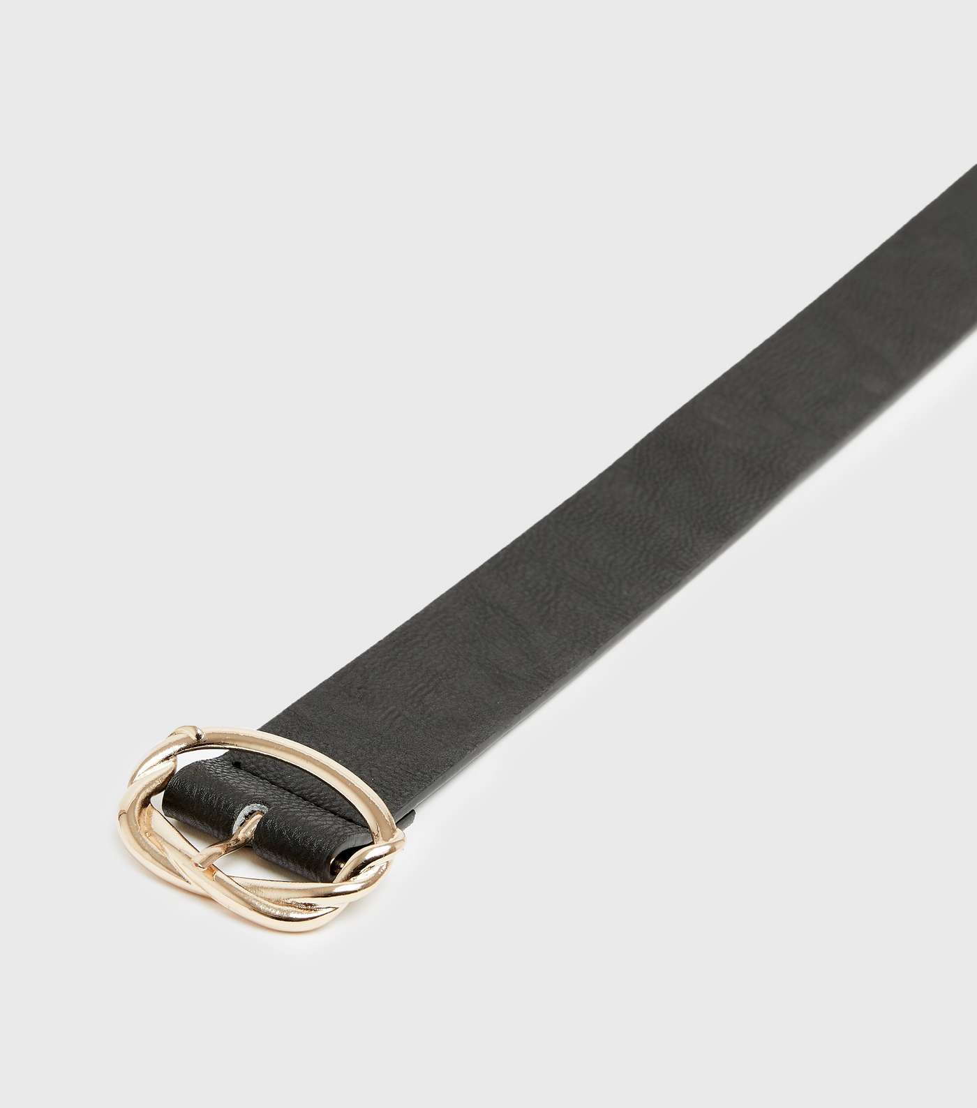 Black Leather-Look Knot Circle Belt Image 3