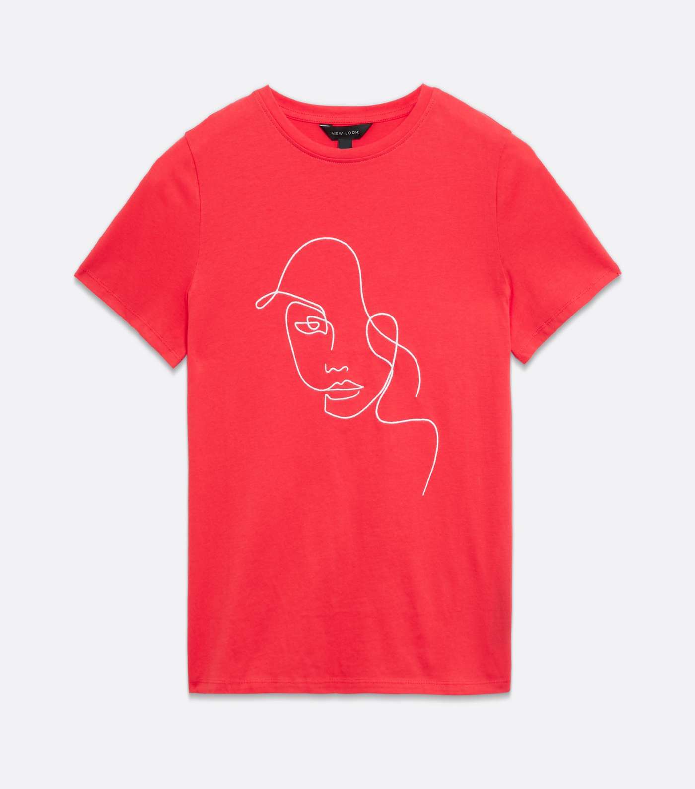 Red Embroidered Face T-Shirt  Image 6
