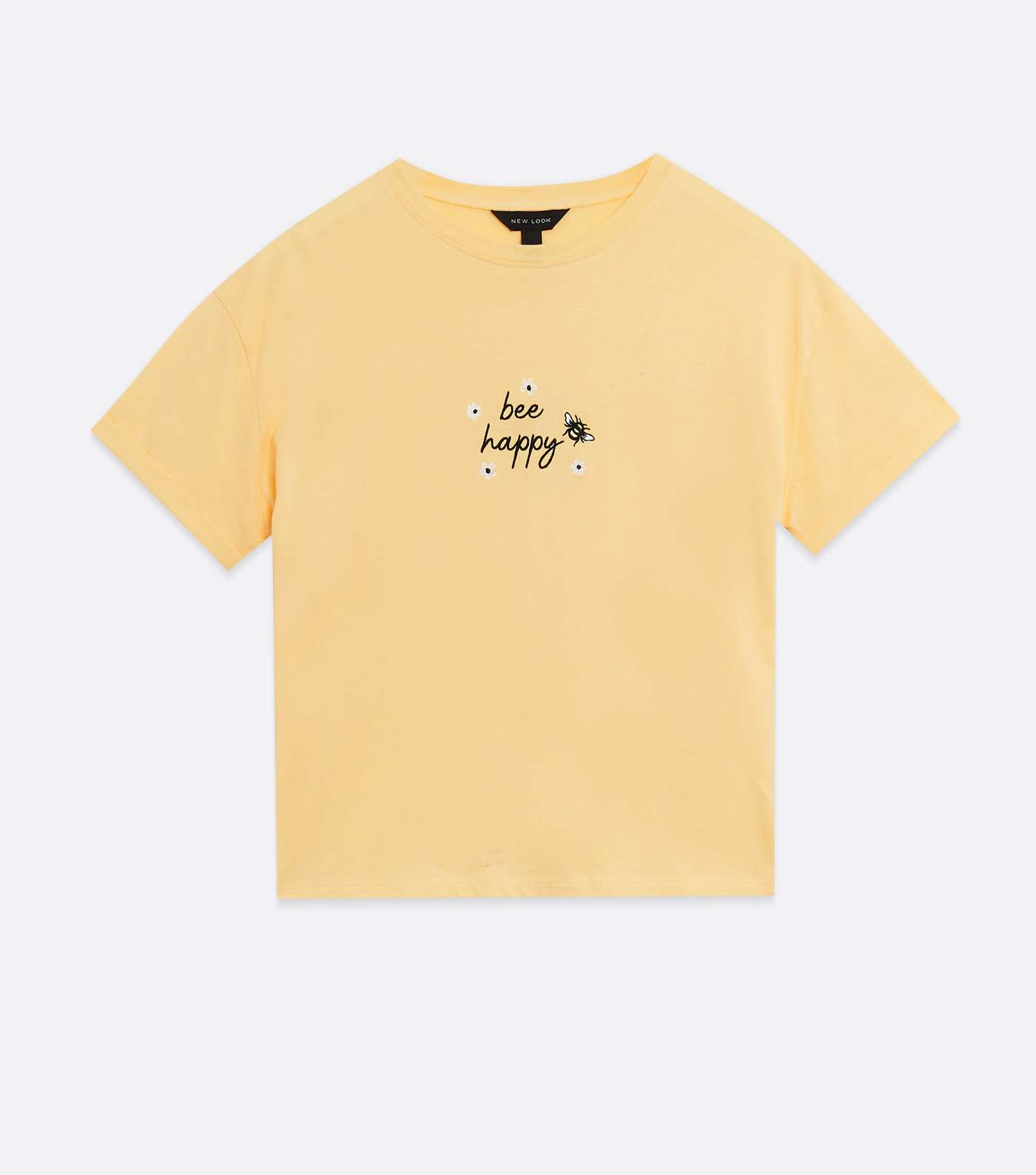 Pale Yellow Bee Happy Logo T-Shirt Image 5