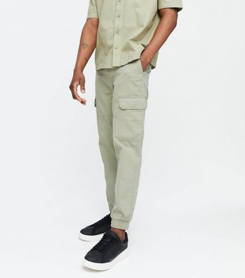 cuffed khaki cargo pants