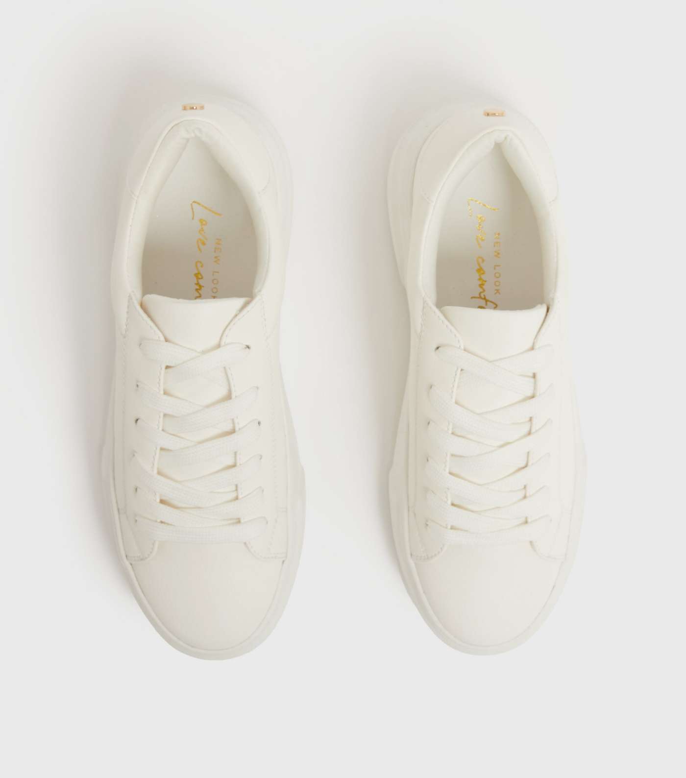 Girls White Lace Up Chunky Trainers Image 3